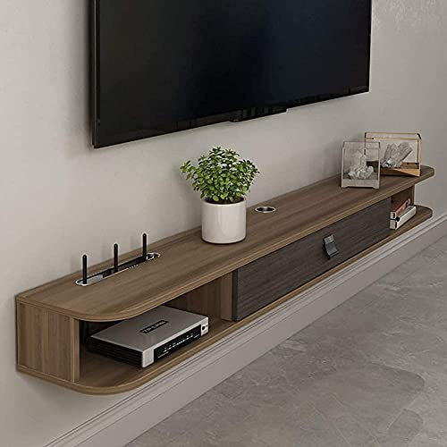 Vendics Tv Stand Schrank Wandmontage Tv Schrank Wandregal Schwebendes Regal Set-Top Box Box Router Dvd Player Cd Projektor Foto Spielzeug Aufbewahrungsregal Tv Konsole/Walnut Color/140Cm