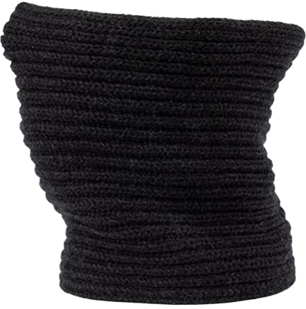 Scaldacollo Uomo Donna in Lana Merino a Tubolare Lavorato a Maglia 100% Made in Italy Sciarpa ad Anello Cappello Collo in Lana Vergine Merino (Nero)
