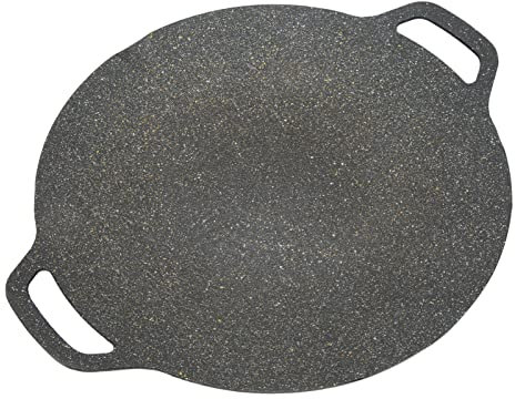 Naroote Runde Grillplatte Plancha Induktion Korean BBQ Koreanische BBQ Grillpfanne, Koreanische Grillpfanne, Geschwungene, Erhabene Textur für Grillpartys (38cm)