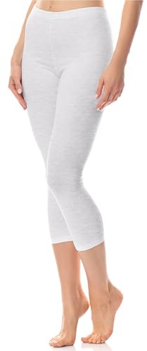 Antie 3/4 sportleggings för kvinnor Capribyxor utan fickor yoga pilates löpning AN60-101, Melange, XL