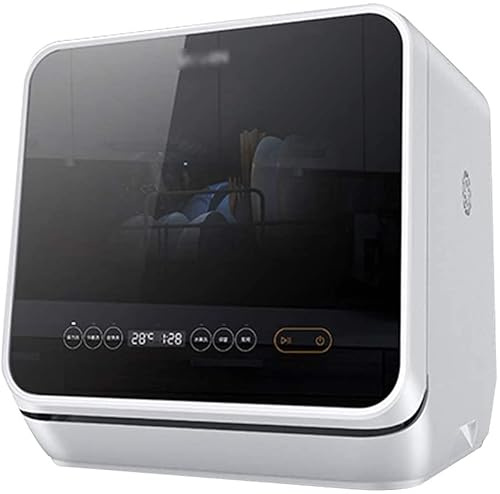Sterilisers Mini Dishwasher Slimline Dishwasher Automatic Household Small Dishwasher 4 Kinds Of Washing Programs 72℃ High Temperature Disinfection (Color : Black, Size : 42 * 43.5 * 43.5cm)
