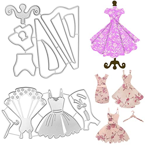 Metall-Stanzformen für Damen und Mädchen, Prinzessinnenkleid, SENHAI Lady, Hemd, Fliege, Schleife, Stanzschablonen für Kartenherstellung, Prägung, DIY, Scrapbooking, dekorativ, 3 Stück