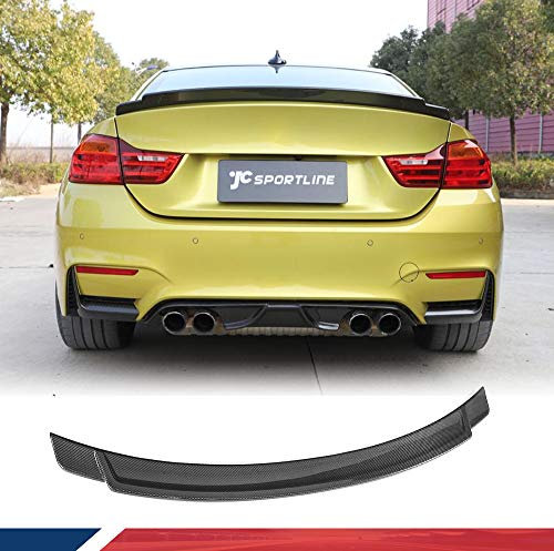 XUETAO Aileron arrière en Fibre de Carbone Convient pour BMW Série 4 F82 M4 Coupé 2014-2020 Trunk Lip Spoiler HighKick Spoiler Arrière Spoiler Kits de carrosserie