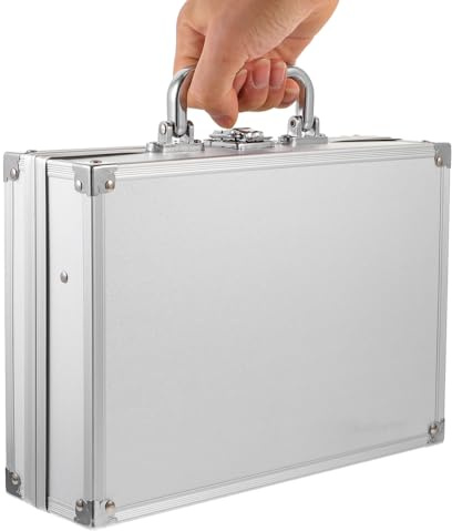 DOITOOL Aluminium Storage Case 10.43X7.28X3.15In Portable Metal Toolbox Briefcase with Lock for Tools Cosmetics Organizer