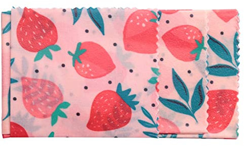 Knadgbft 1Set Reusable Beeswax Cloth Wrap Food Bag Lid Jungle Party Bees Wax Wrap for Sandwich Cheese