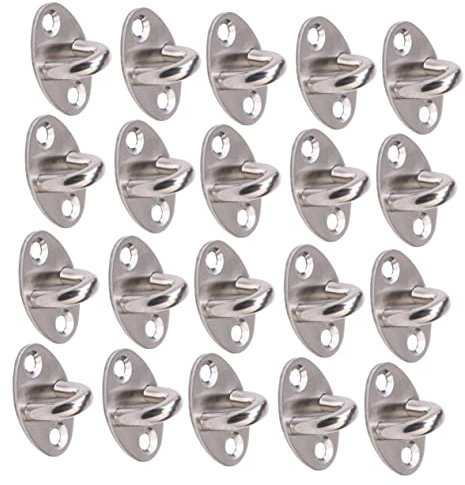 OKUMEYR 20pcs Stainless Steel Hook Type Fixed Ceiling Hook Storage Ring for Hanging Home