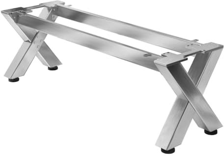 Juana | Sitzbank Gestell Metall Edelstahl | 2 Stück X Form Kufen mit 2 x Verbinder | L: B: H: 179 x 40 x 43cm | Möbelkufen für Sitzbank