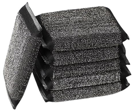 HUNYA Esponja de Acero Inoxidable 6 Piezas, Esponjas de Doble Cara, Esponja de Tela de Alambre de Acero, Esponja de Limpieza de Esponjas de Cocina, Ollas de Limpieza de Fácil Agarre, Sartenes