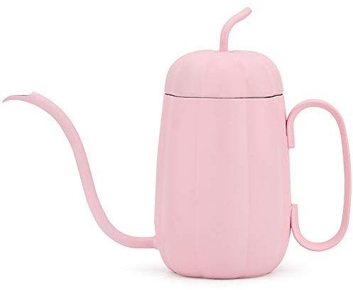OQHAIR Cafetera de Acero Inoxidable de 0.236 in para Verter sobre hervidor de Agua, Uso doméstico, Multicolor con Forma de Calabaza, 15.2 FL oz, cafetera de Acero Inoxidable (Color: Negro