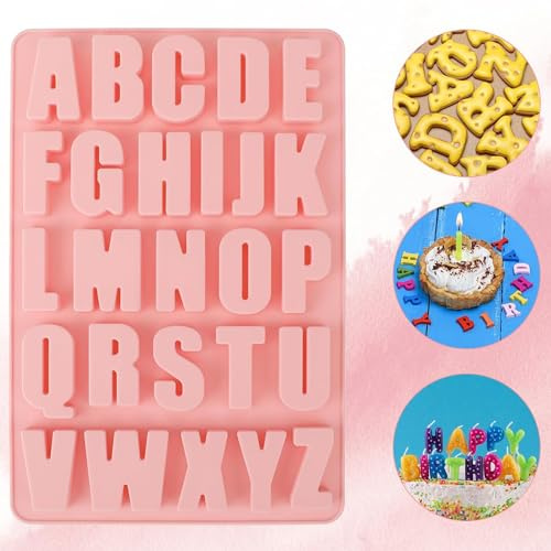 ALINK Silikonform Buchstaben, Gießform Buchstaben Silikon, A-Z Alphabet Silikonformen Gießformen Buchstaben Groß, Buchstaben Backform Schokoladenform Seifenform Epoxidharz Formen Silikonformen