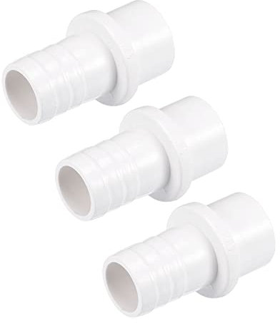 WasiQghs PVC-Rohr, PVC-Rohrverschraubung, 10 mm Widerhaken, Außendurchmesser 20 mm, gerader Rohr-Schlauchverbinder, weiß, 3 Stück (Color : White, Size : 20x25mm)