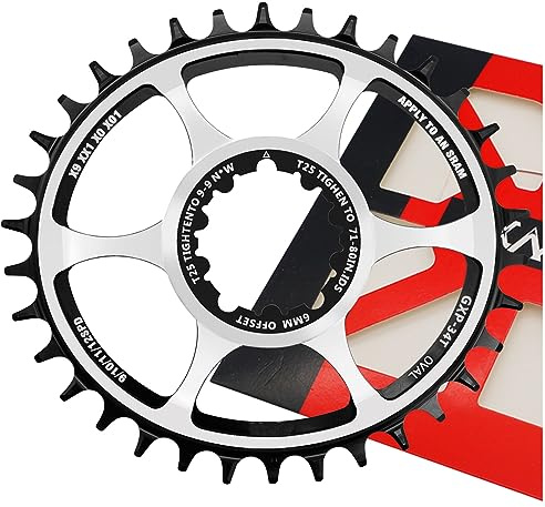 Fahrrad-Kettenblatt, 32T 34T 36T Offset 6mm Oval Fahrrad Kettenblätter, GXP Narrow Wide Kettenblatt für Sram 8/9/10/11/12S (36T)