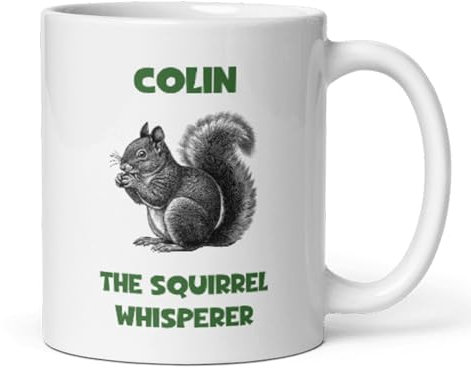 Confidently Quirky - Personalised The Squirrel Whisperer White Mug, Funny Secret Santa Squirrel Keeper, Pet Squirrel Gift, Squirrel Obsessed Cup