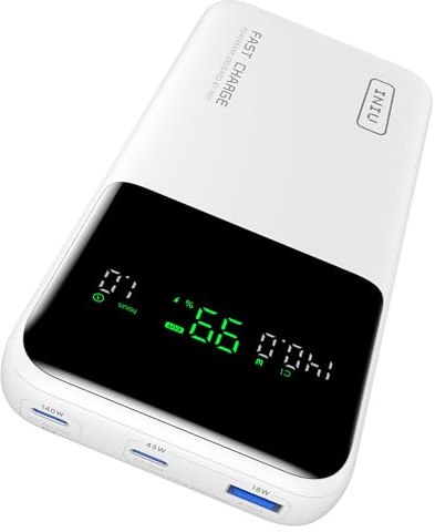INIU Power Bank, 25000mAh 140W Powerbank leicht und leistungsstark Phone & Laptop, Schnelles Mini Externe Handyakkus, Kompatibel mit MacBook iPad iPhone Samsung Steam Deck Für Damen und Männer, Weiß