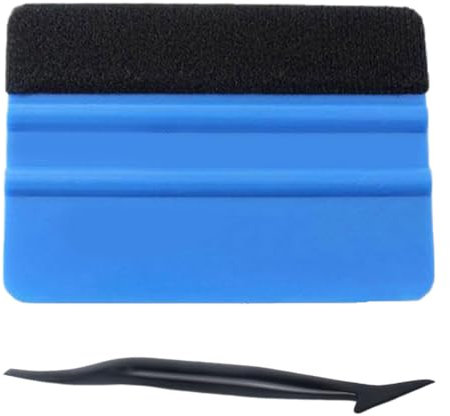 GXGM 1 PCS Spatola Professionale, Spatola Professionale con Feltro, Spatola per pellicole adesive, per Pellicole per Auto, pellicola per vetri auto+1 PCS Raschietto piccolo per bordi nero