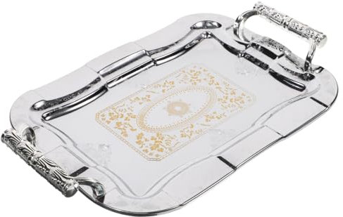 Cabilock Plato De Fruta Inoxidable Bandeja Para Servir Bandeja Para Almacenar Duradera Fácil De Limpiar
