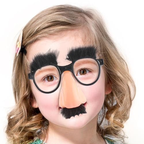 Disgguise Brille – Große Nasen-Brille mit Augenbrauen-Schnurrbart | Streichbrille | alberne lustige Foto-Requisiten | Halloween-Partybrille Neuheit Streich für Performance-Geburtstagsfeiern