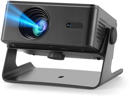 Smart Beamer,360° Drehbar/Elektrischer Fokus/Trapezkorrektur,Mini Projektor HD 1080P Unterstützt,WiFi und Bluetooth Beamer Kompatibel Mit Tv Stick/HDMI/USB/AV/Laptop/iPhone/Android (Screen System)