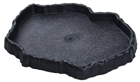 Flylin Reptile Water Dish Y-25, 23.5x18.5x2.4cm Corner Feeding Bowl | Terrarium Decor for Bearded Dragon Lizard Gecko Tortoise Chameleon
