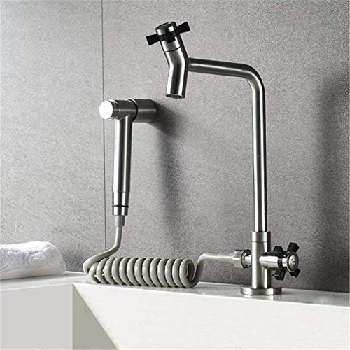 GUHPZA Robinet De Cuisine Simple, Robinet De Bidet, Finition Noire, Pommeau De Douche Hygiénique À Main, Robinets Mélangeurs De Lavabo, Robinet De Bidet en Nickel