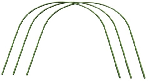 Gewächshausbögen 3 Stück Gebogen, Kunststoffbeschichteter Stahl, Grün | Junge Pflanzen und Kleiner Gewächshaus, Stützt Reihenabdeckungen, Gartenanwendung