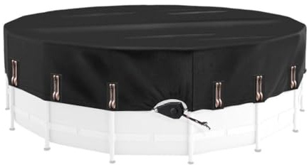 ZYNCUE Round Oxford Fabric Pool Cover for Stock Tank, Solar Heating and Windproof Design, Fits 10ft 12ft 13ft 15ft 16ft 18ft Outdoor Swimming Pools