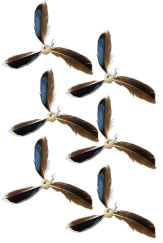 6 Stück Propeller Katzenspielzeug Aktualisierte Version Katzenangel Ersatzfedern Propeller Federn, Katzen Feder Spielzeug, PropellerKatzenspielzeug, Katzenstab Spielzeug für Kätzchentraining
