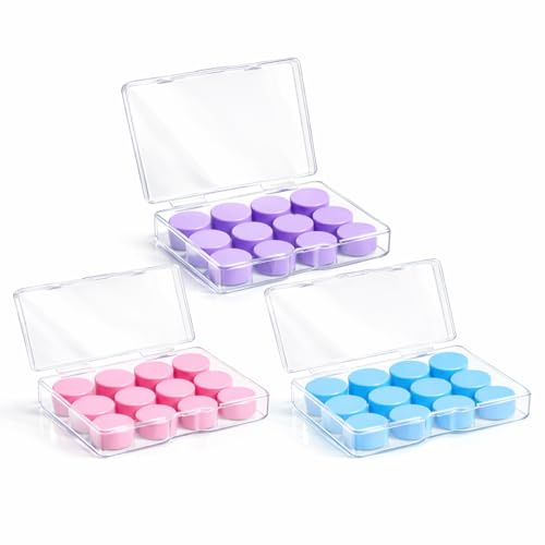 Tapones De Oído De Silicona Reutilizables, 18 Pares Con Estuche | Aislamiento Acústico 32dB Para Dormir, Antironquidos, Viajes Y Natación | Impermeables Y Flexibles En Azul, Rosa Y Morado