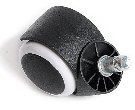 Castors - Ruote girevoli di ricambio per sedia da ufficio, colore nero e bianco, set da 5 2 Standard Stem 1pcs Nero