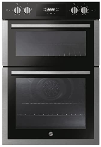 Hoover H-OVEN 300 Built-in Electric Double Oven, 40L Top Cavity, Hydrolytic Cleaning, Class A, Anti-Fingerprint Stainless Steel, 88.5x59.5x56.8 cm - HO9DC3UB308BI