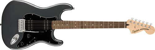 Fender by Squier Affinity Series Stratocaster HH Chitarra Elettrica, Tastiera in Lauro, Battipenna Nero, Charcoal Frost Metallic