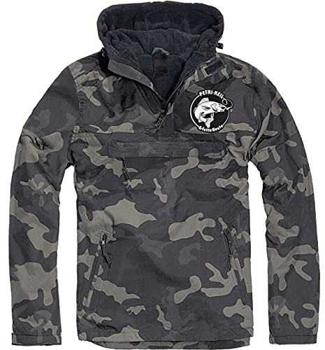 Spaß Kostet Männer und Herren Schlupfjacke Windbreaker GEFÜTTERT Angler Petri Heil und fette Beute Größe S bis 5XL