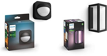 Philips Hue Outdoor Motion Sensor - Works with Alexa Impress White and Colour Ambiance LED Smart Garden Wall Light [Slim], Works with Alexa, Google Assistant and Apple Homekit