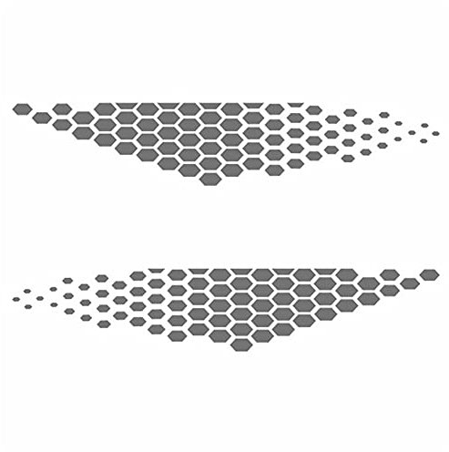 Auto Karosserie Aufkleber,Hexagon Pixel Cyber Auto Aufkleber Sticker Wasserdichte Karosserie Seiten Aufkleber Vinyl Grafik Aufkleber Abziehbild Auto Motorhaube Streifen Aufkleber für Fahrzeuge LKW SUV