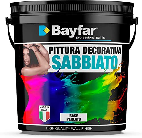 Pittura decorativa per interni Perlato effetto Sabbiato 2,5 Lt - Bayfar (Grana Grossa)