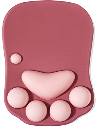 DOBAOJIA Mauspad Katzenpfote,3D Silikon Gel Mauspad, Ergonomische Mauspad | Mauspad mit Handgelenkstütze, Mouse Pad with Wrist Support, Rutschfester Boden, für Zuhause/Büro/Gaming