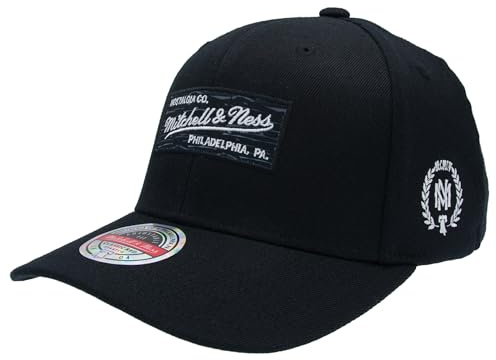 Mitchell & Ness Klassisk röd snapback-keps med Heather Box-logotyp – OB, svart, En Storlek