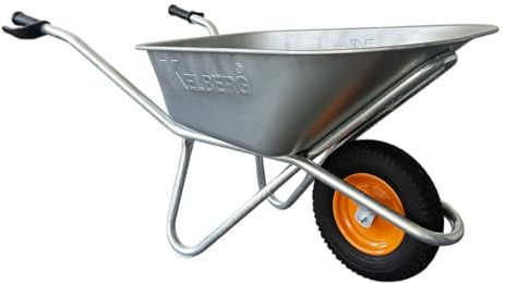 Schubkarre Agro 130L Verzinkt Schubkarre verzinkte Mulde Premium Kelberg 1x Rad 4PR