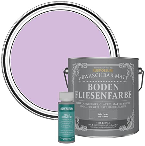 Rust-Oleum Peinture Violette Lessivable pour Sols Carrelés, Finition Mate - Macaron 2.5L