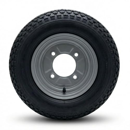Roue complète 350x8 8 - 4 Trous - Entraxe 115mm - Déport 0 - Pour remorque - 8 pouces - Largeur 3,5 pouces - Indice de vitesse N 140km/h - Indice de charge 46 (170kg)