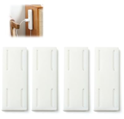4pcs Fijador De Enchufes De Escritorio, Soporte De Enchufes Autoadhesivo, Fijador De Regletas De Enchufes, Fijador De Regletas De Enchufes para Montaje En Pared Sin Costuras (Blanco)