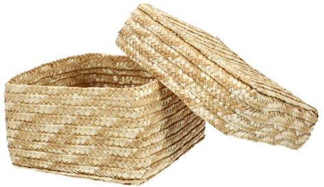 CAXUSD Woven Aufbewahrungskorb Mit Deckel Aus Stroh Dekorativer Korb Für Kinderzimmer Spielzeug Und Kleidung Geflochtener Korbbehälter Für Zuhause Vielseitig Einsetzbar