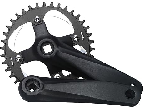 Fahrrad-Vierkant-Kurbelgarnitur, 152 mm/165 mm/170 mm, 104BCD, Mountainbike-Kurbelgarnitur, 30T/32T/34T/36T/38T/40T/42T, Single-Speed-Kettenblatt mit schmalem und breitem Zahn, MTB-Kurbelarm-Set