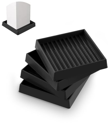 Rustark Lot de 4 patins carrés antidérapants en caoutchouc pour meubles - 50 mm - Pour lit, canapé, table, chaise
