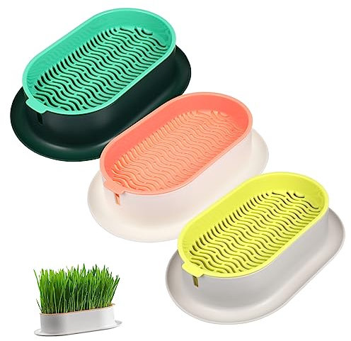 Gogogmee 3stücke Katzen Gras Box Hydrokultur Erdlos Pflanzkasten Für Haushalt Mit Katzenminze Praktisch Für Hause Katzengras-pflanztopf Katzenpflanze