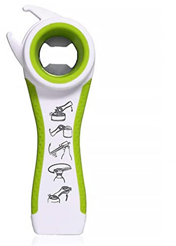 Apribottiglie multiuso 5 in 1, apribottiglie, per anziani e artrite reumatoide, manuale, tutto in uno, apriscatole