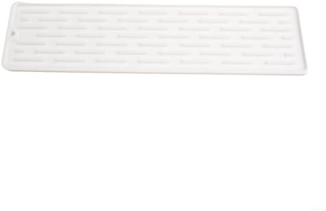 Tappetino di protezione antigoccia in silicone, tappetino antiscivolo per scarico del lavandino del rubinetto della cucina (bianco)