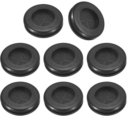 sourcing map 12Pcs Rubber Grommets 6/8 (20mm) Drill Hole, 2/4 (15mm) ID Double Sided Hole Plugs Ring Gasket for Firewall Cable Wire Protecting, Black
