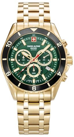 Swiss Alpine Military Herren-Armbanduhr Chronograph Analog Quarz 7034.9 Edelstahl