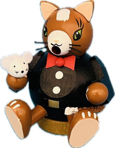 Richard Glaesser Minikugelrauchfigur Katze aus Seiffen im Erzgebirge, 26726